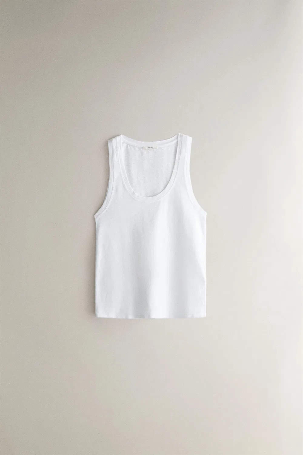 Хлопковый топ на бретельках ZARA, White
