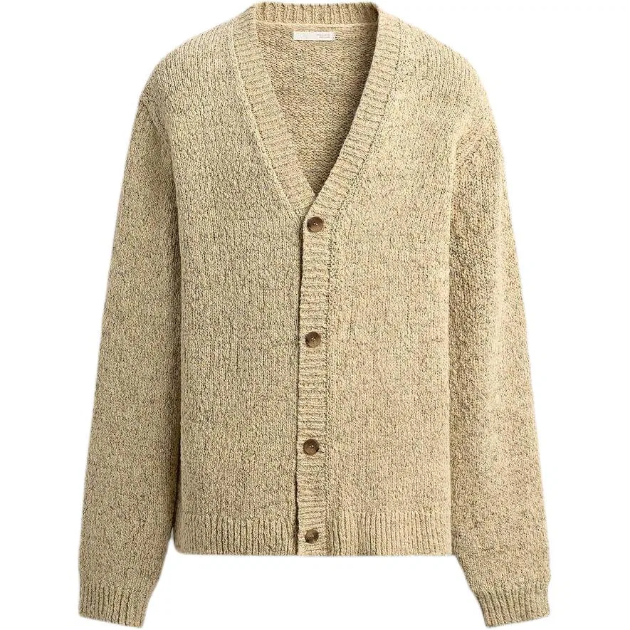 Мужской джемпер с V-образным вырезом Light Yellow ZARA, Light Yellow