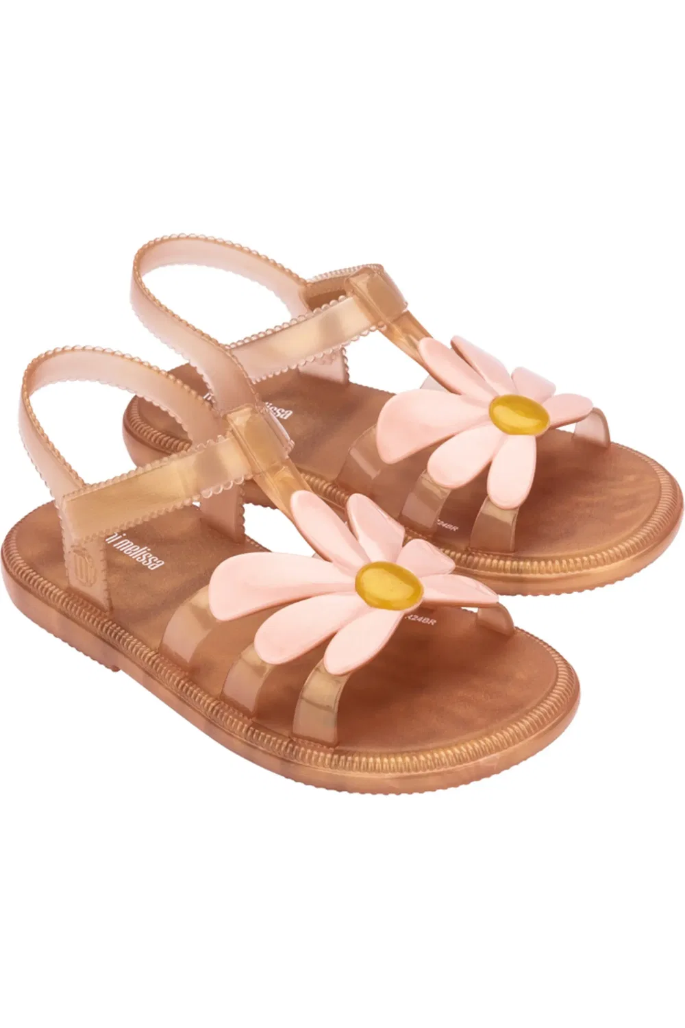 Детские сандалии с цветочным ремешком Mini Hip Bloomy Mini Melissa, Pearlish Brown/Pink