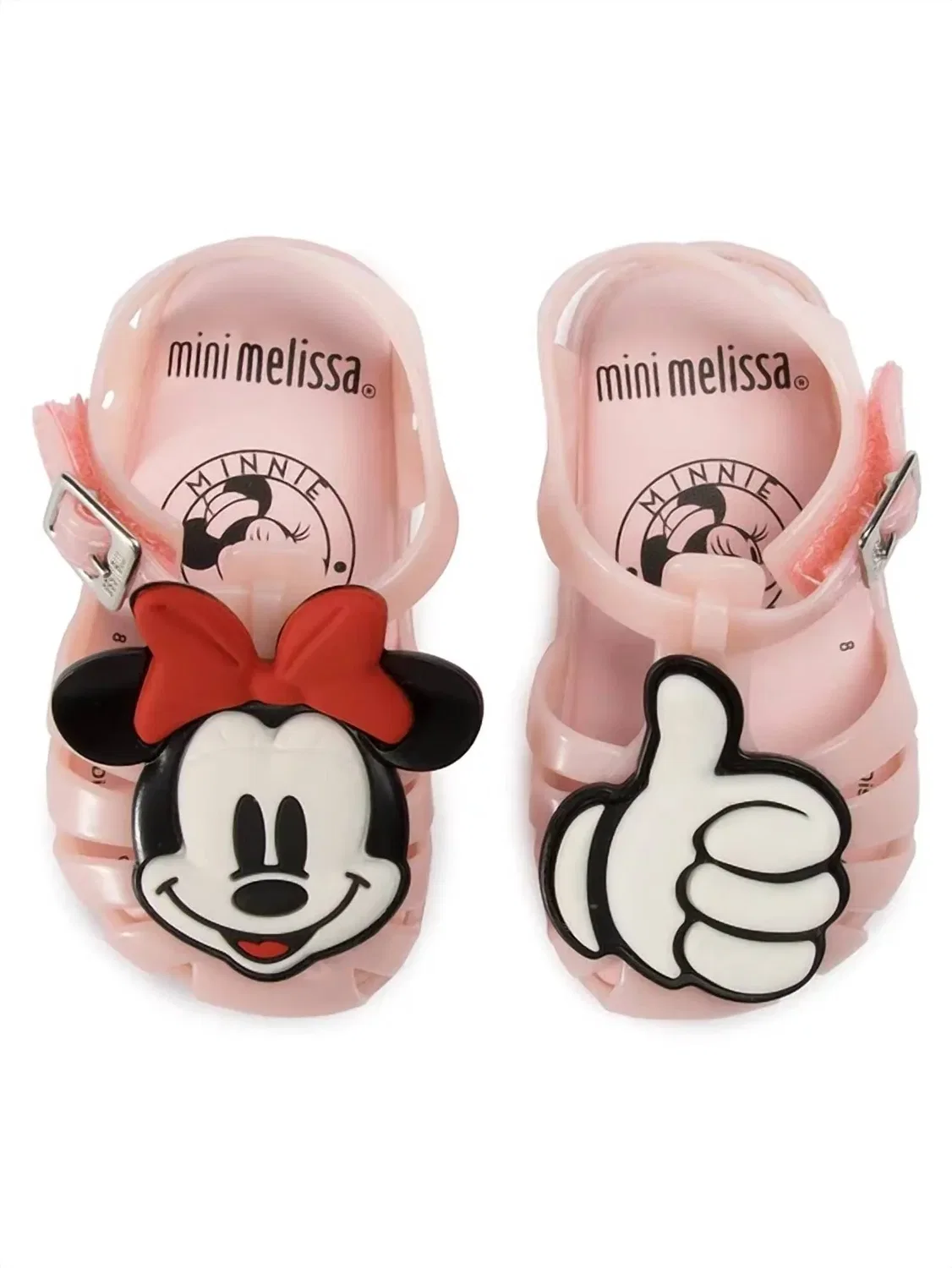 Детские сандалии для девочек с круглым носом Mini Aranha Mickey Mini Melissa, розовый — фото 3