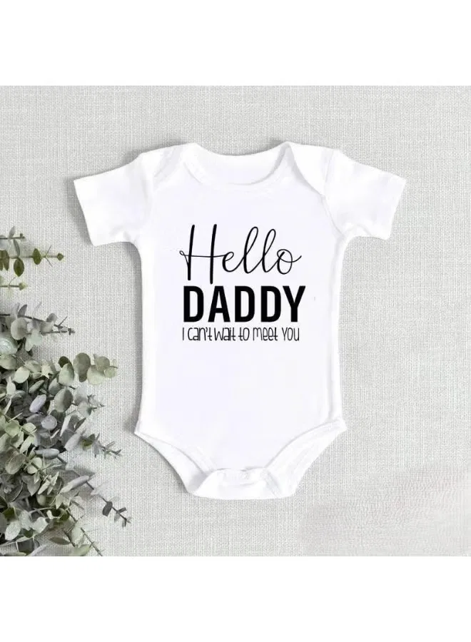 Боди-комбинезон с принтом Hello Daddy Matching Family Outfits, белый