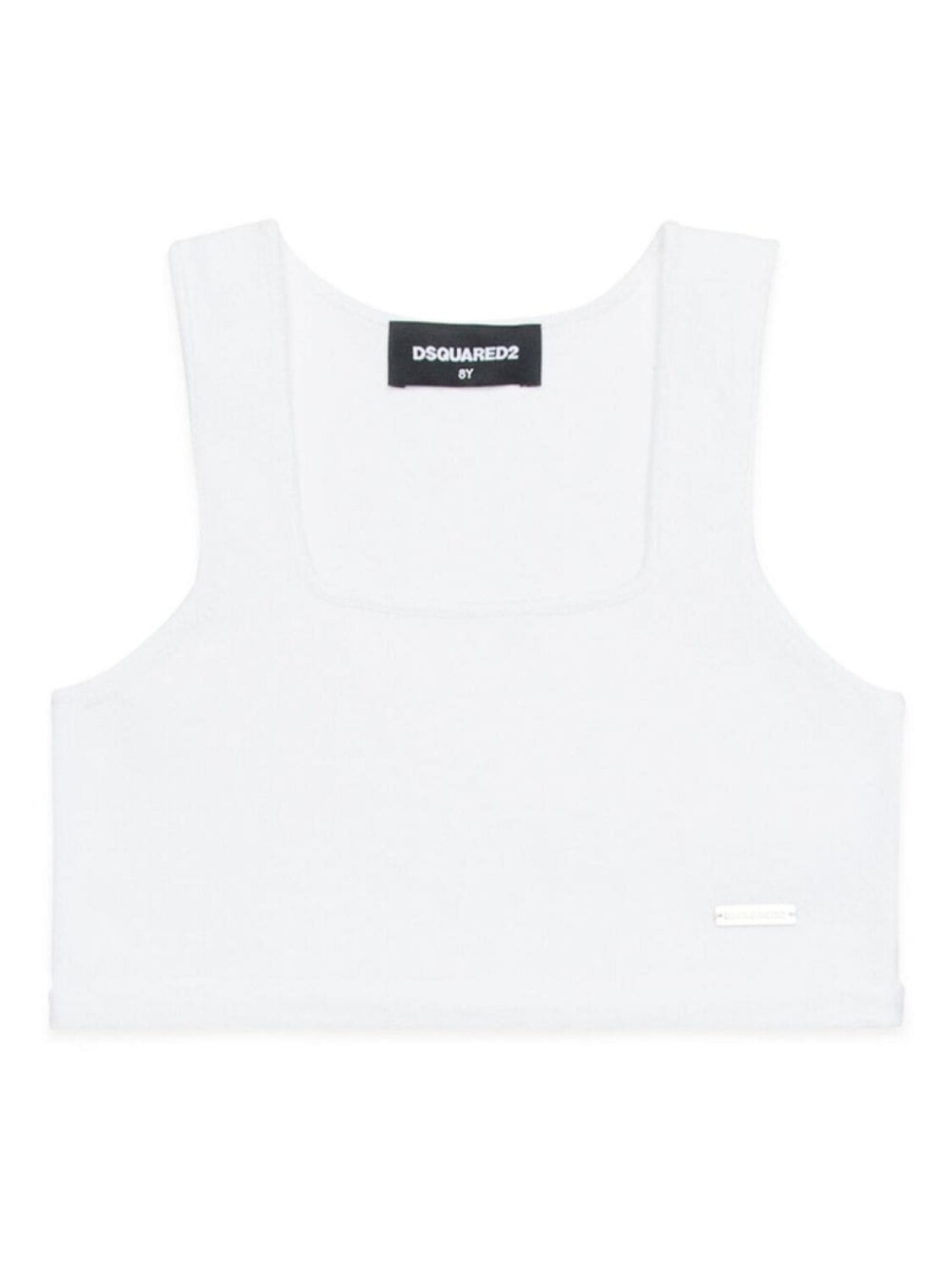 Укороченный топ с квадратным вырезом Dsquared2 Kids, белый