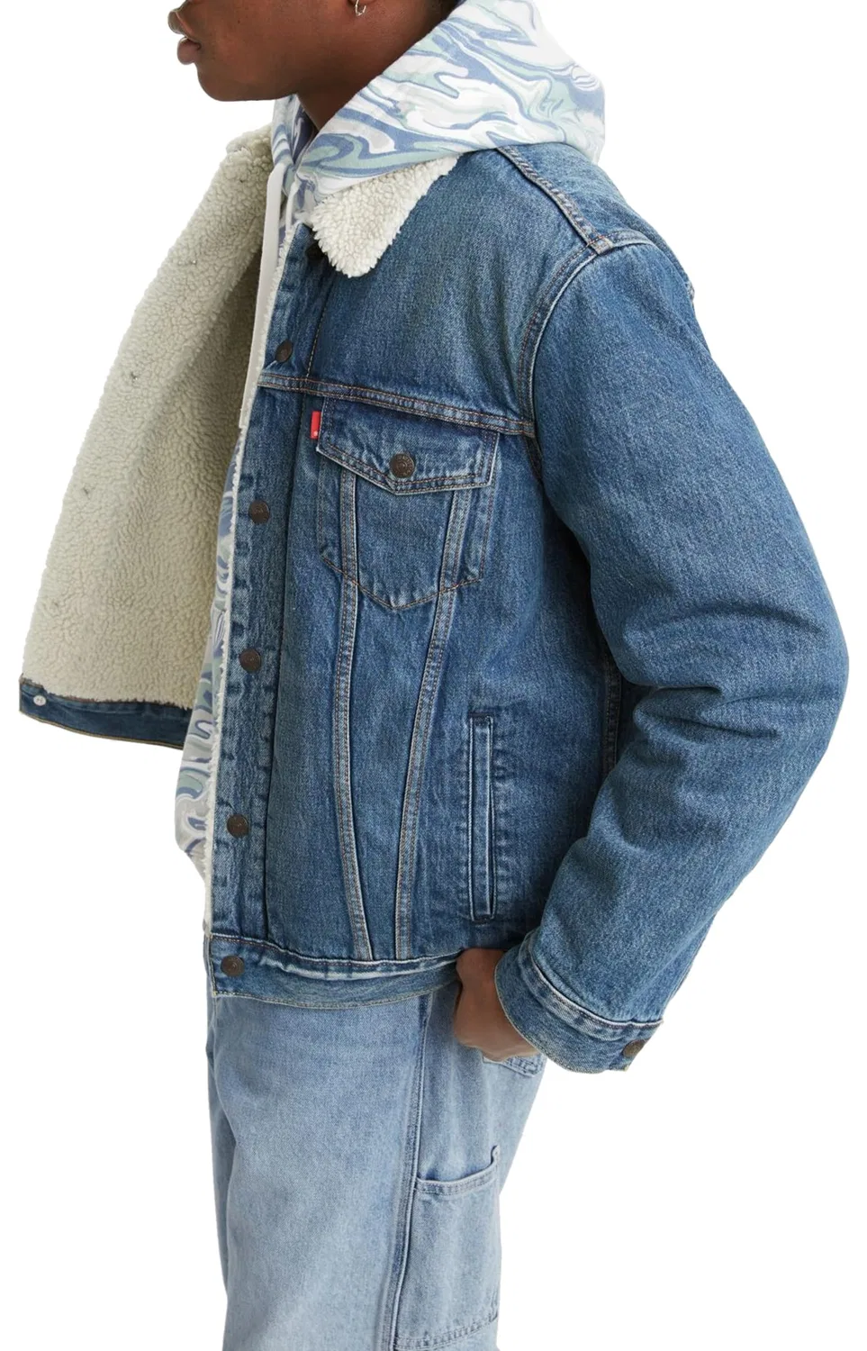 Мужская куртка-джинсовка с флисовой подкладкой Type 3 Levi's, blue — фото 4