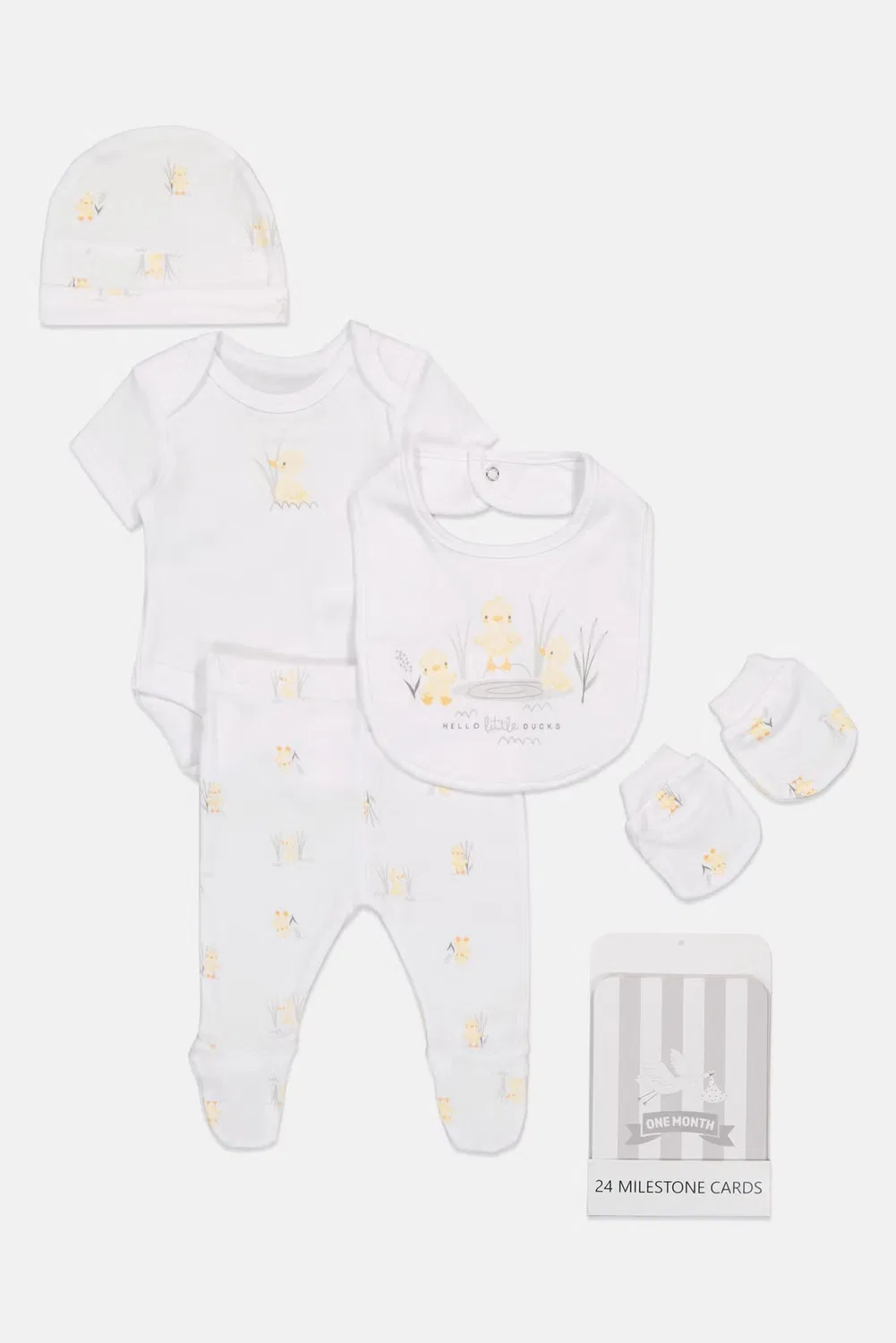 Комплект детской одежды с графическим принтом, 6 предметов, Rock-A-Bye Baby Boutique, белый — фото 4