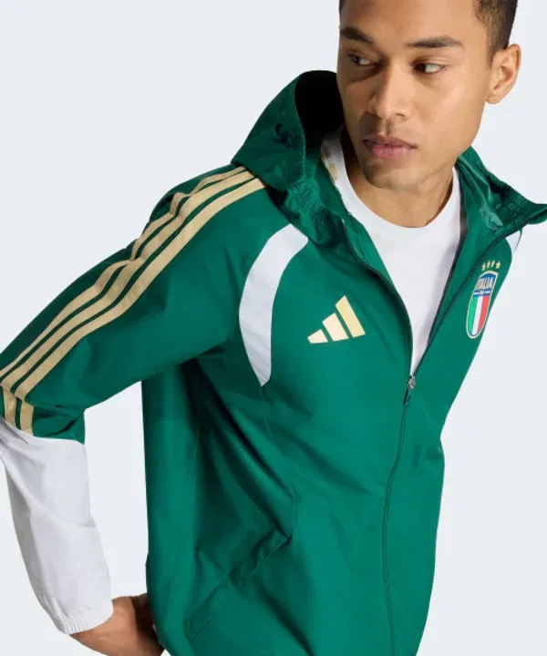 Куртка всепогодная Adidas, зеленая — фото 3