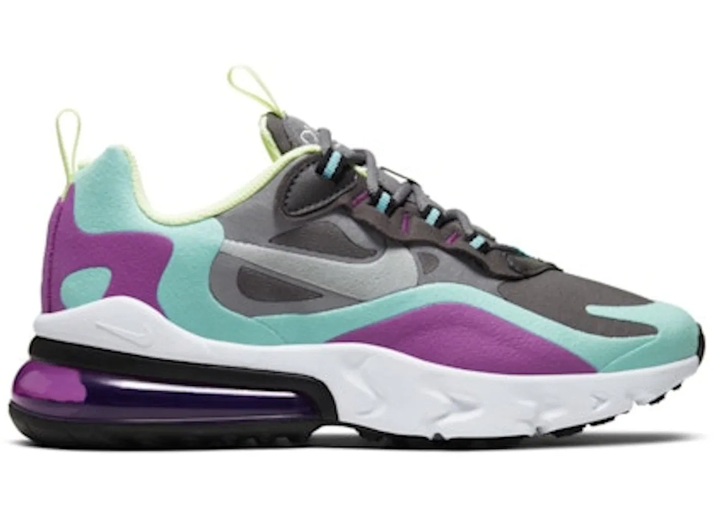 Детские кроссовки Lifestyle Nike Air Max 270 React, Gunsmoke Aurora Hyper Violet Reflect Silver