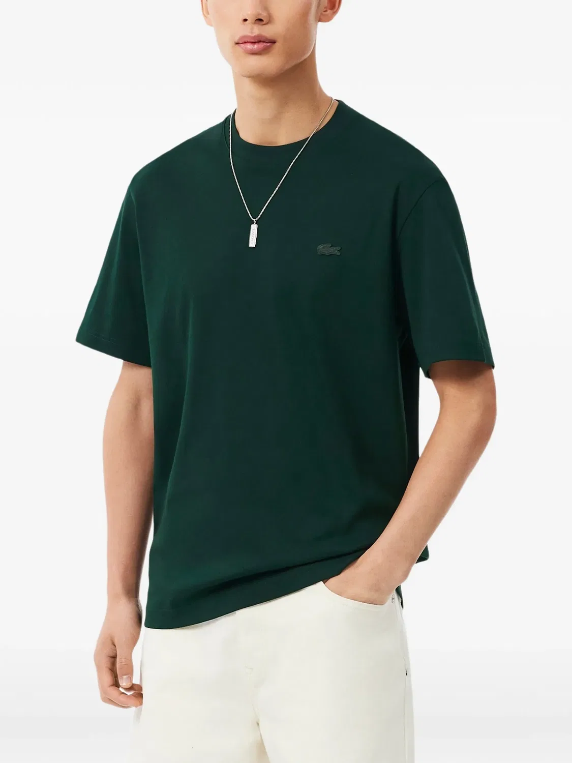 Футболка с нашивкой-логотипом зеленого цвета Lacoste, зеленый