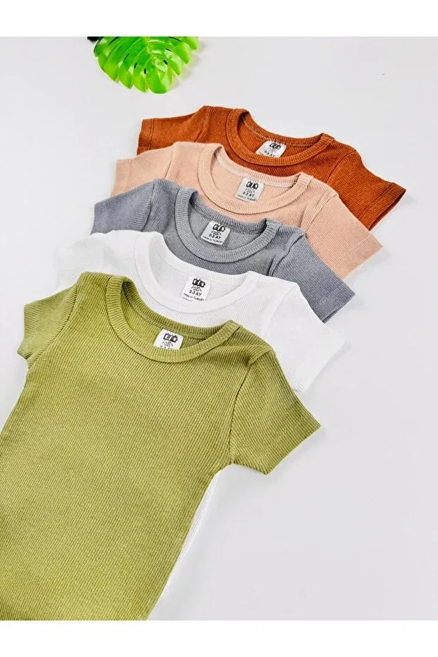 Детское боди-комбинезон с коротким рукавом комплект 5 шт Basics Efu Baby, Multicolor - 1 — фото 2