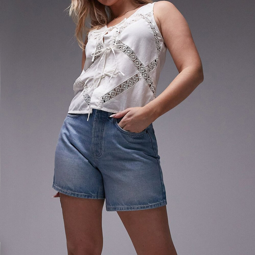 

Шорты Topshop Hourglass Denim Editor, голубой