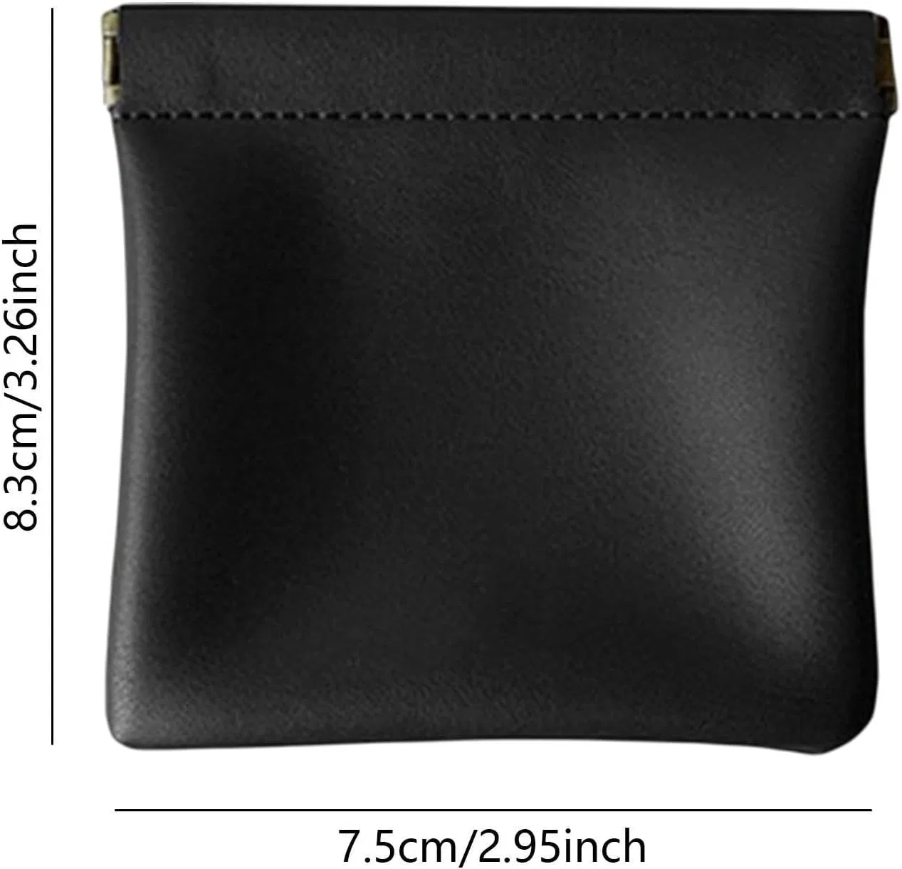 Косметичка с кнопкой, PU, 8.3x7.5 см, Черный Generic — фото 3