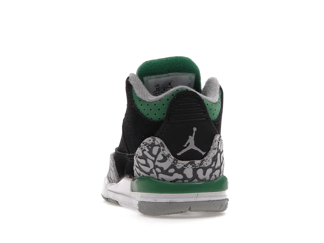 Детские кроссовки Lifestyle с принтом Jordan 3 Retro Jordan, Black/Silver/White/Pine Green — фото 4