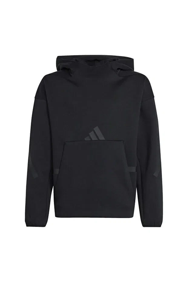 Детское худи для девочек с капюшоном Adidas, Black — фото 2