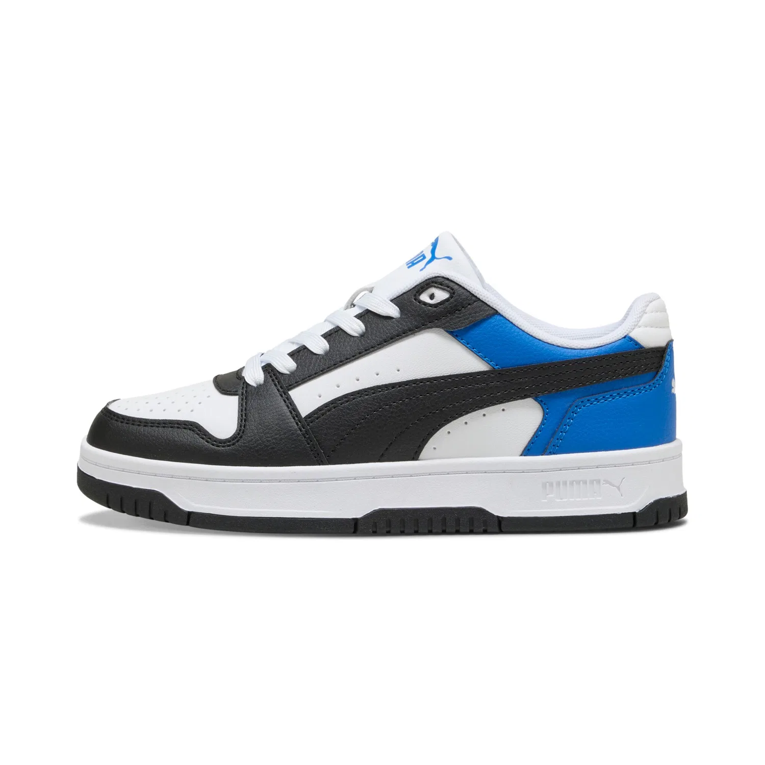 Детские кроссовки на шнуровке Rebound Slam Lo Jr PUMA, White/Black/Team Royal — фото 2