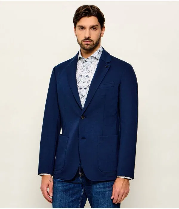 Мужской пиджак прямого кроя из переработанного полиэстера Tommy Hilfiger, Blu Marino