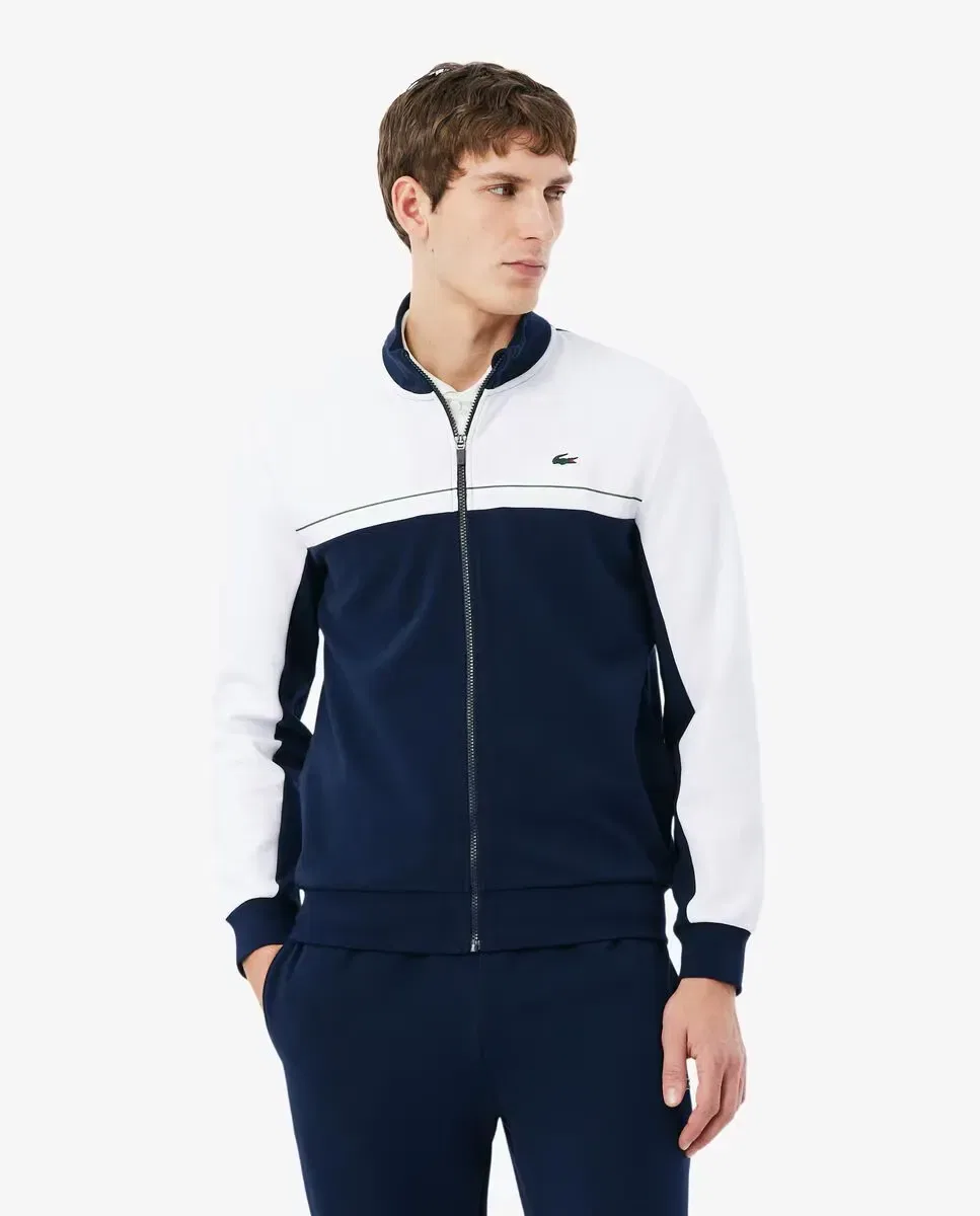 Мужская спортивная кофта на молнии с цветовыми блоками Lacoste, Azul Marino