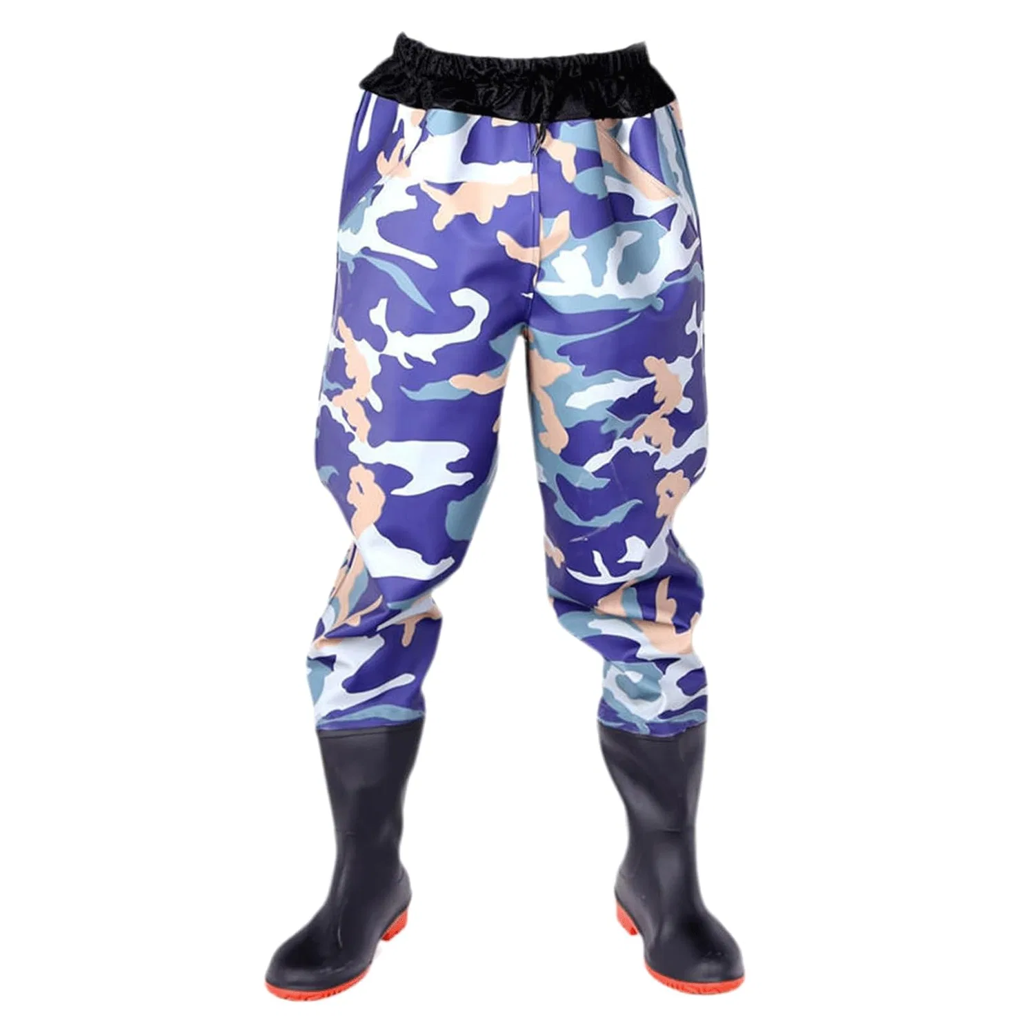 Детские сапоги-забродники для рыбалки высокие с принтом камуфляж Hja Boutiques UK, Blue Camouflage