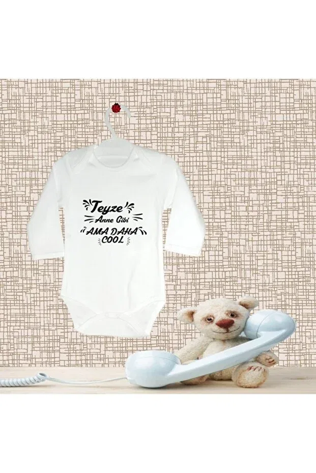 Детское боди для новорожденных с принтом Aunt like mother but cooler Tuğbababy, White