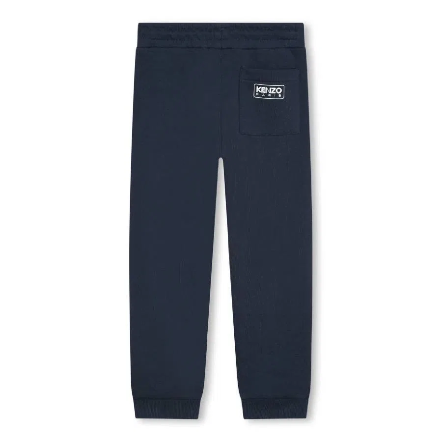 Спортивные штаны с принтом и шнурком Kenzo Boys Drawstring Logo-Print Track Pants, Navy — фото 2