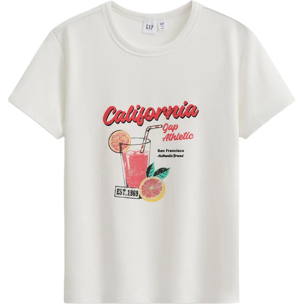 Футболка с круглым вырезом GAP Light Pink — фото 3