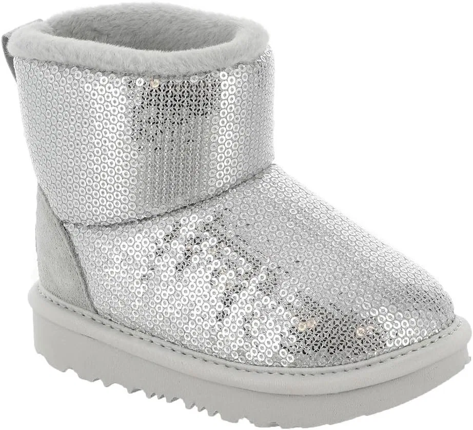 Детские сапоги для девочек Classic Mini Mirror Ball UGG, Silver