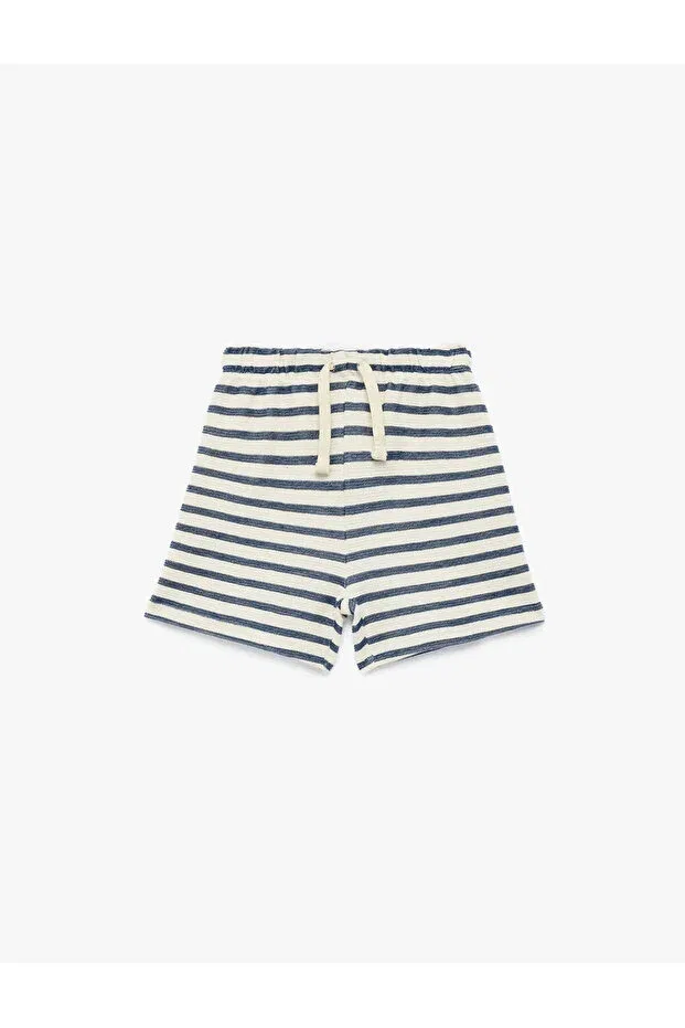 Детские шорты для мальчиков хлопковые Striped Ecru Baby Boy Shorts 6SMB40001TK Koton, Beige