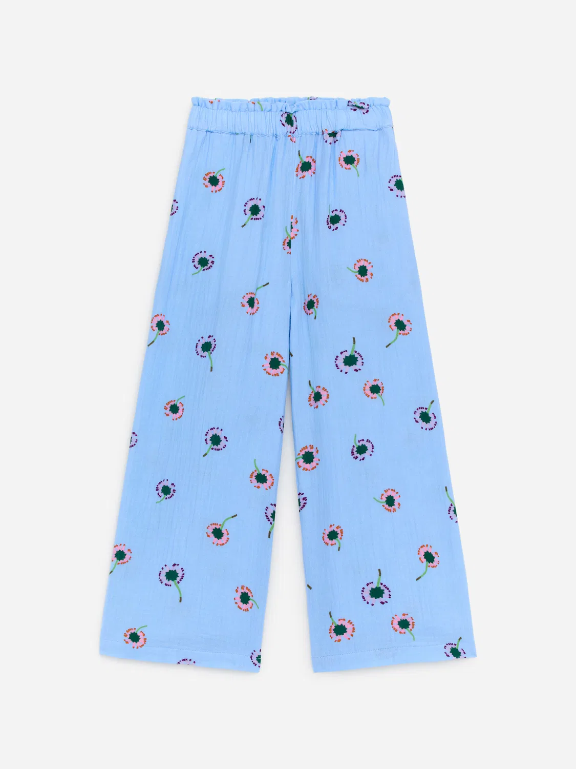 Свободные брюки из хлопчатобумажной ткани Arket, Hellblau/Blumen
