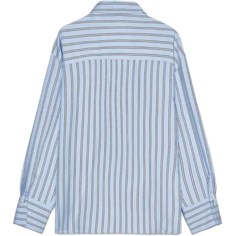 Женская рубашка с отложным воротником ZARA, Blue/White — фото 3
