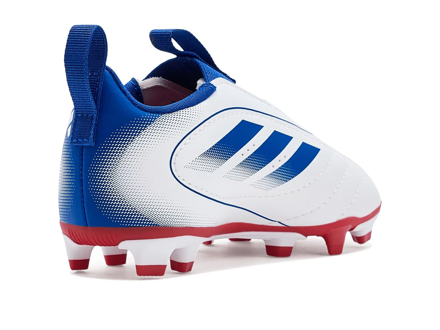 Бутсы Goletto Ix Laceless Firm Ground/Multi Ground Football (для малышей, маленьких и больших детей) Adidas Kids, White/Team Royal Blue/Better Scarlet — фото 4