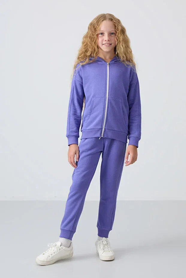 Детский спортивный костюм для девочек с вышивкой Tommy Life, Magenta/Eflatun