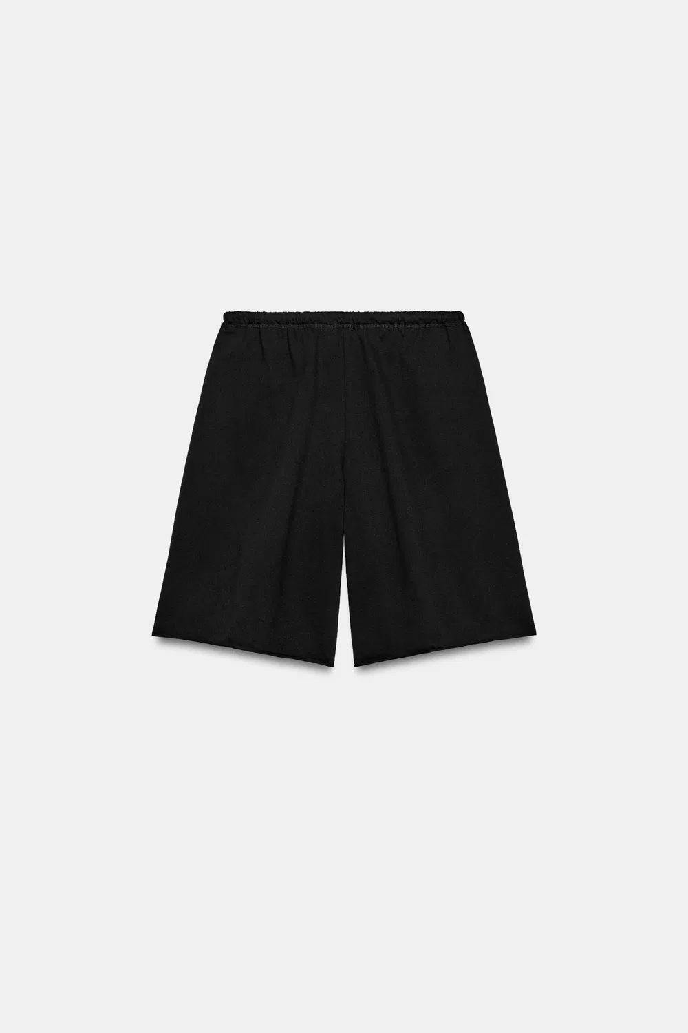 Хлопковые шорты-бермуды на шнуровке ZARA, Black — фото 4