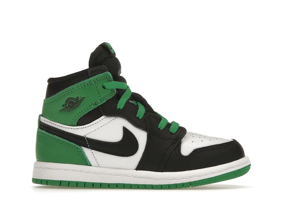 Детские кроссовки с принтом Jordan 1 Retro High OG Jordan, Black/Lucky Green-White