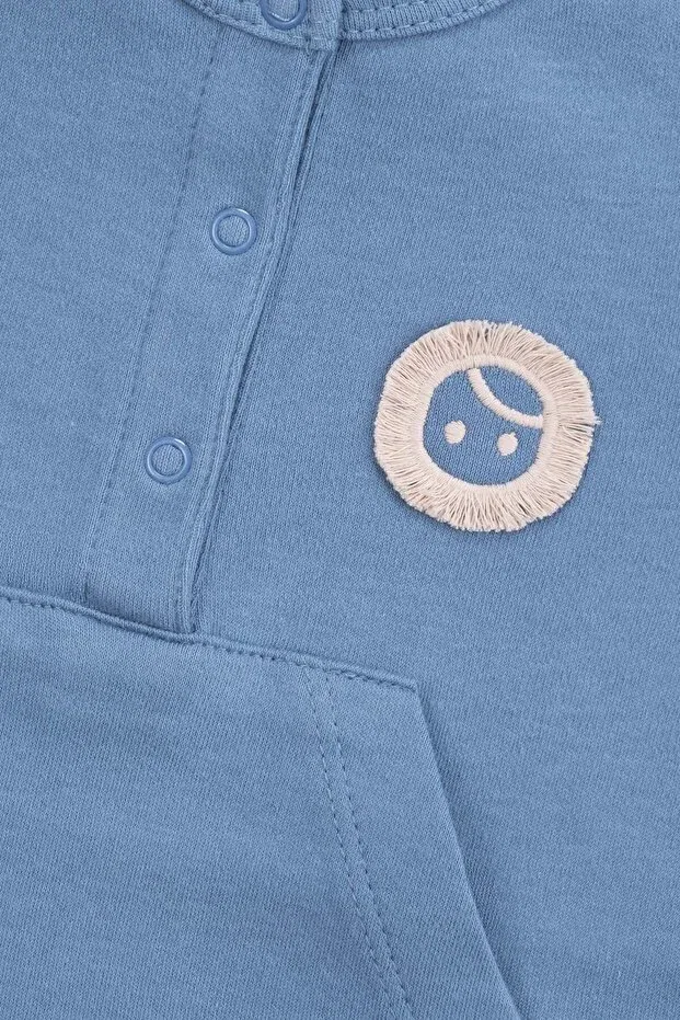 Детский комбинезон для новорожденных хлопковый Basics Little Gusto, Blue — фото 4