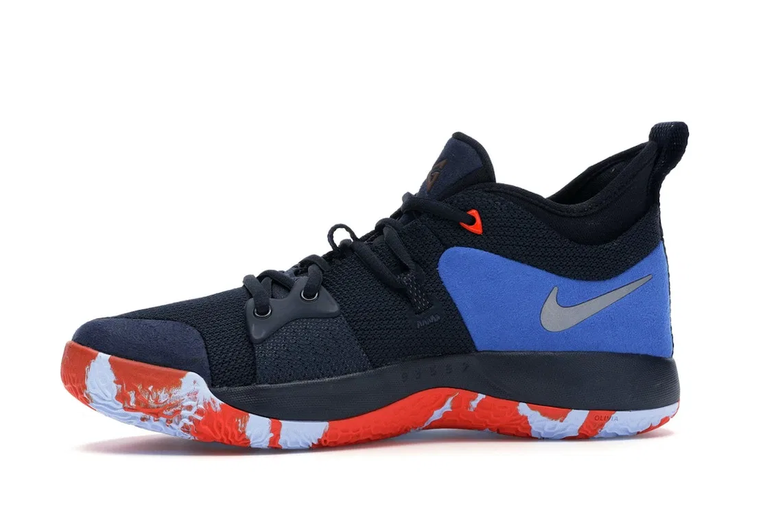Детские кроссовки для мальчиков спортивные Nike PG 2, Dark Obsidian/Navy-Kinetic Green — фото 3