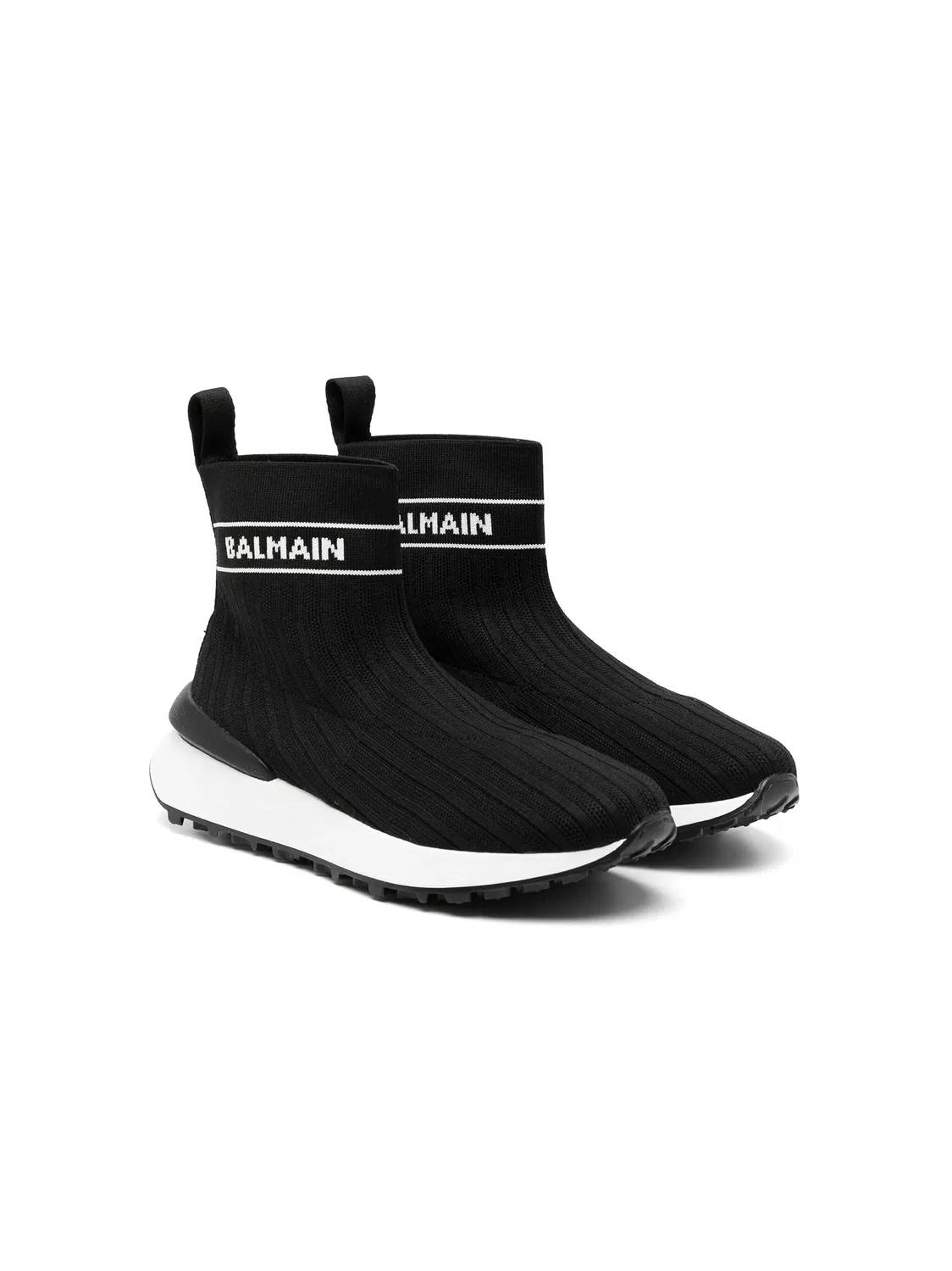 Кроссовки с логотипом на носке Balmain, черный
