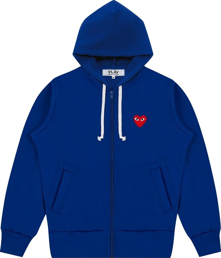 

Худи Comme des Garçons Play Zip Up Hoodie With Red Heart 'Blue', синий