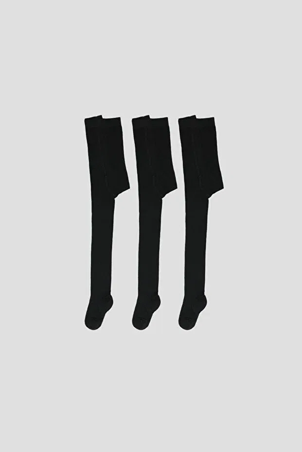 Детские колготки для девочек хлопковые набор 3 шт Defne Baby, Black