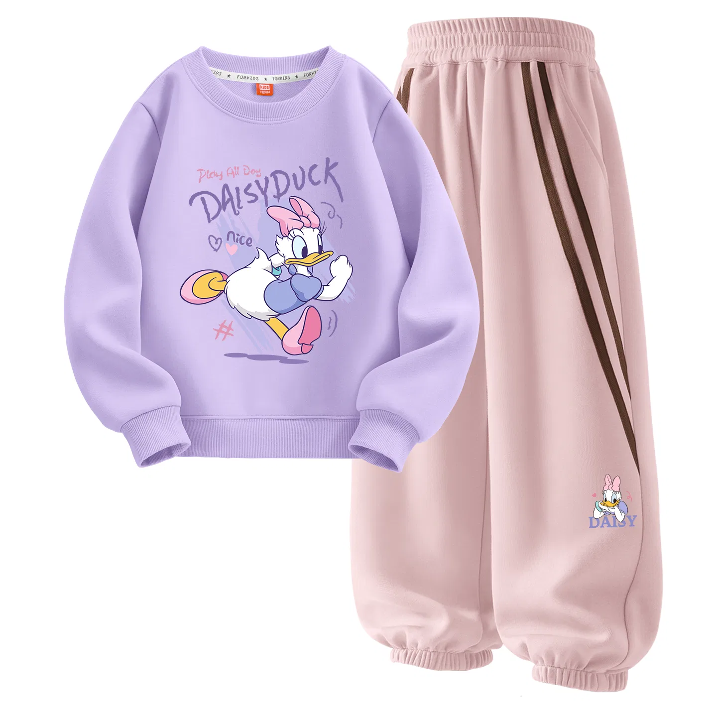 Детский спортивный комплект с принтом Disney, цвет Lavender Purple/Lotus Root Pink