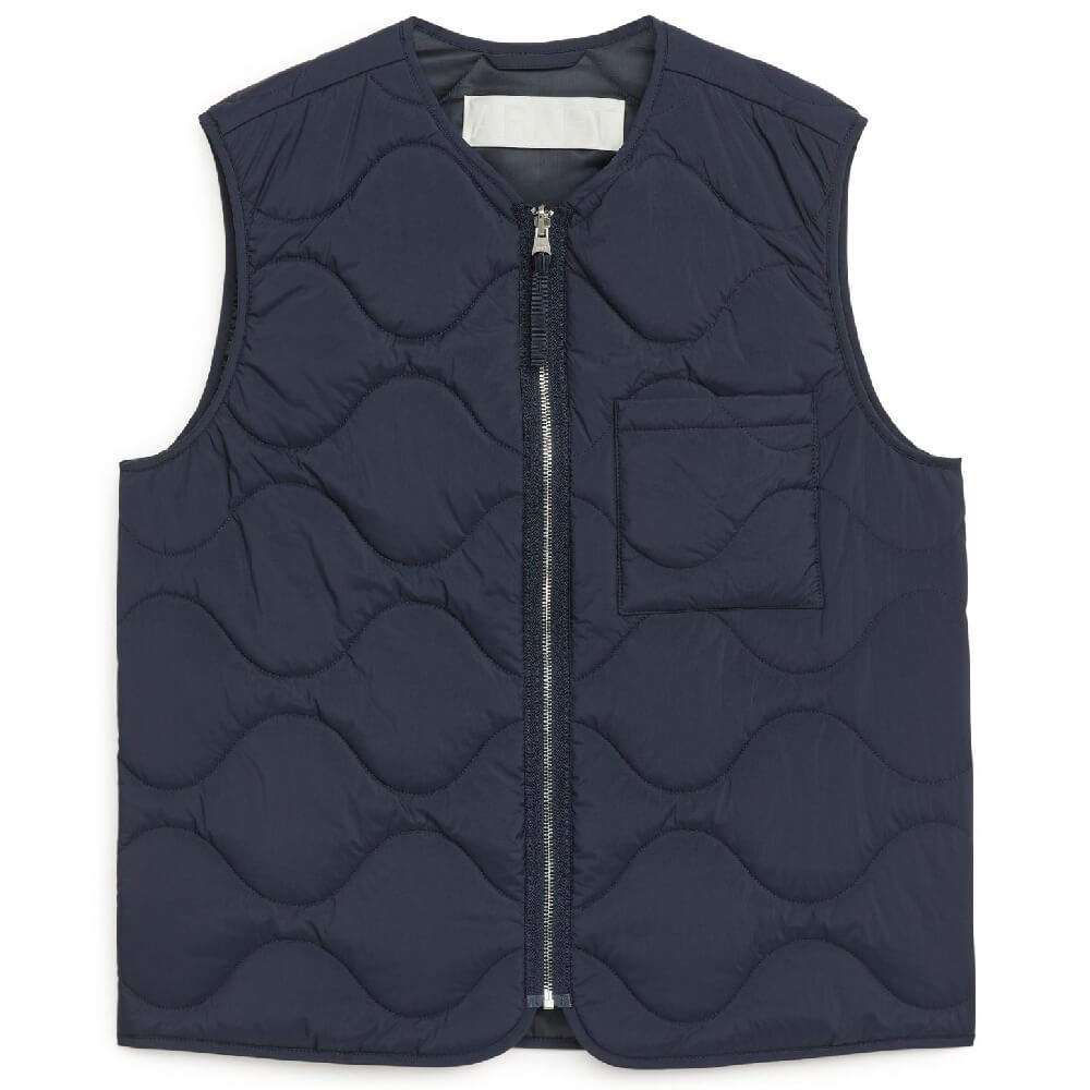 Жилет H&M x Arket Quilted Inner, темно-синий - фото