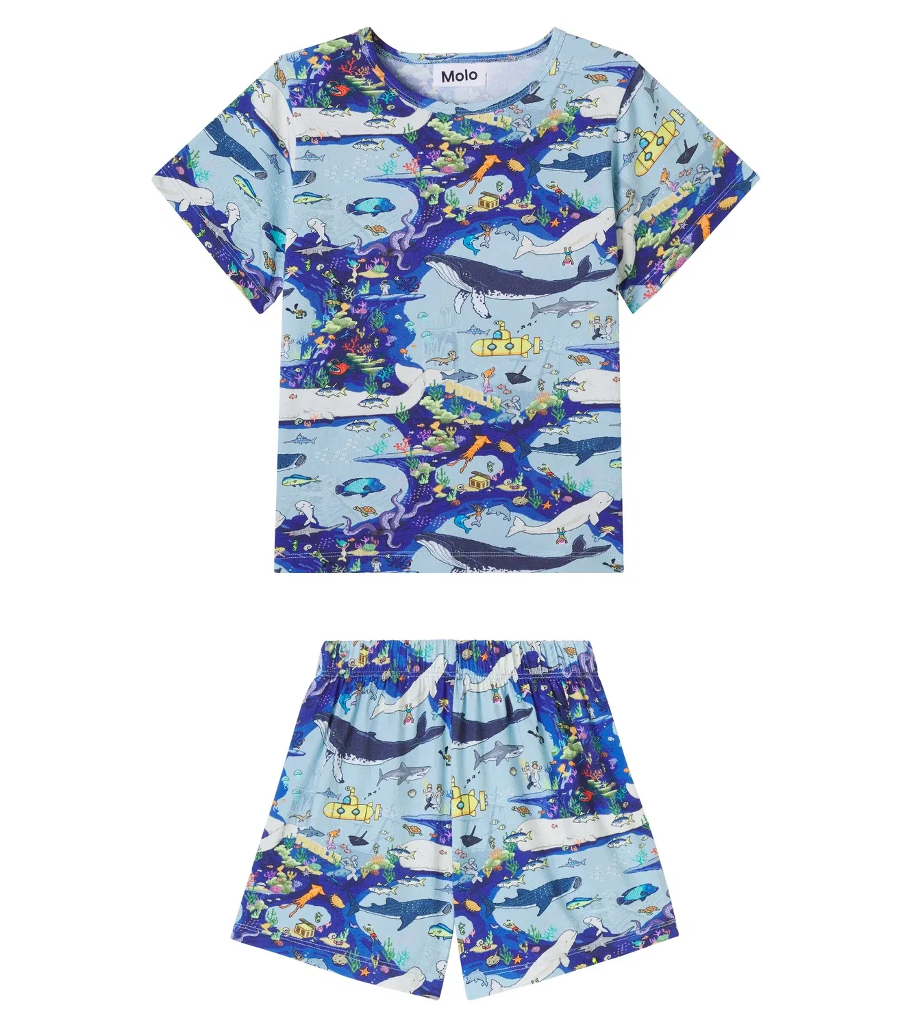 Комплект пижам из органического хлопка Pixel Sea Molo, синий