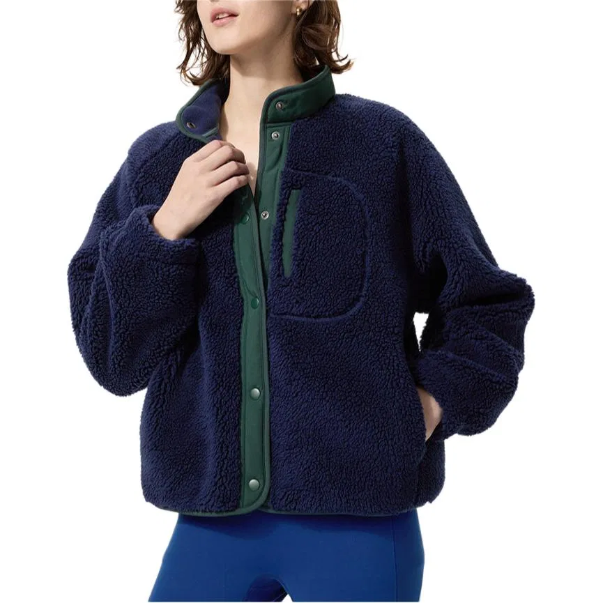 Женская вельветовая куртка с воротником-стойкой 69 Navy Blue UNIQLO — фото 3