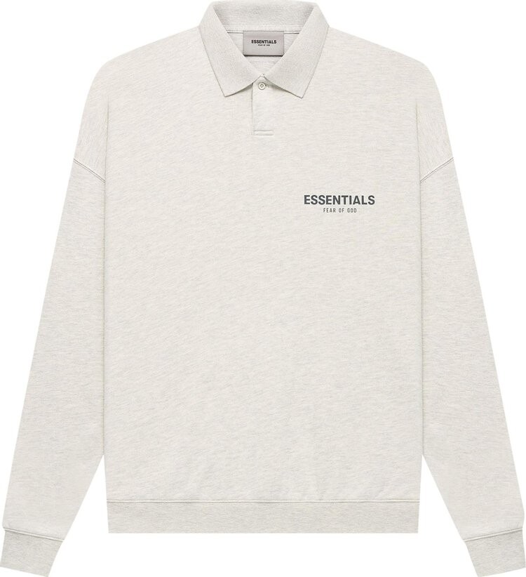 

Лонгслив Fear of God Essentials Long-Sleeve Polo 'Light Heather Oatmeal', кремовый, Бежевый, Лонгслив Fear of God Essentials Long-Sleeve Polo 'Light Heather Oatmeal', кремовый