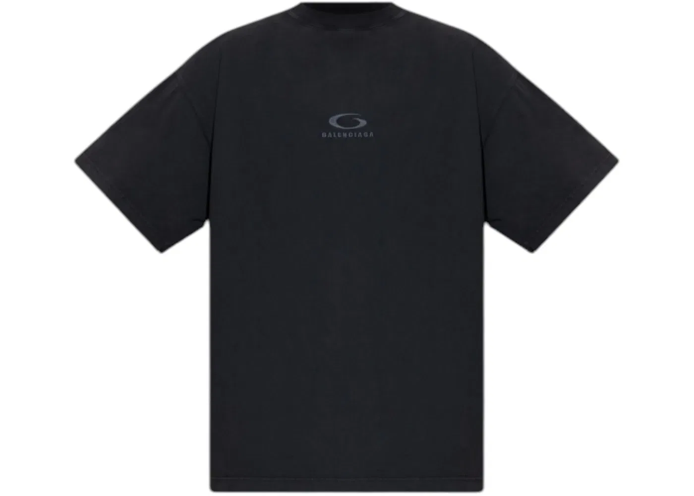 Мужская футболка с принтом Balenciaga Loop Sports Icon Oversized Faded Washed, Black