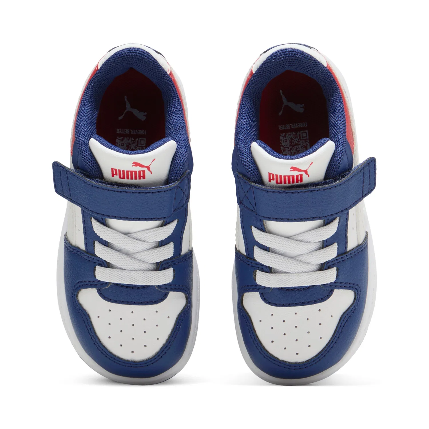 Детские кроссовки на липучке PUMA REBOUND SLAM LO AC INF, Blue Jewel-Feather Gray-PUMA White — фото 4
