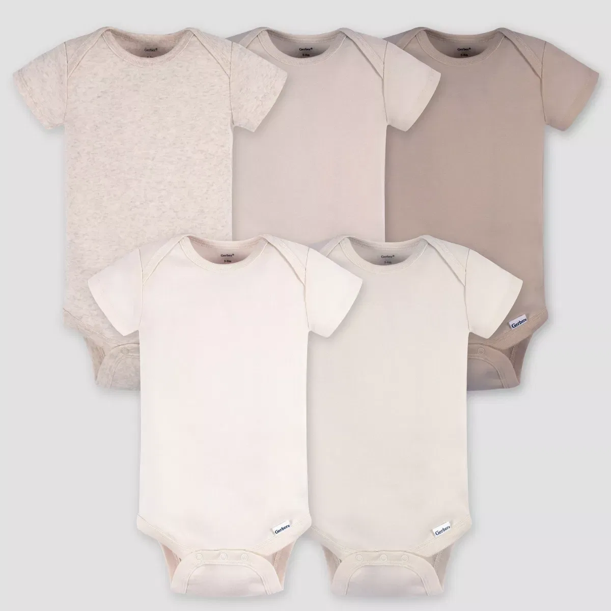 Детский боди-комбинезон с коротким рукавом набор 5 шт NEWBORN, Brown