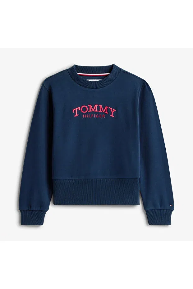 Детские свитшот для девочек с длинным рукавом Tommy Hilfiger, C1g-Blue — фото 4