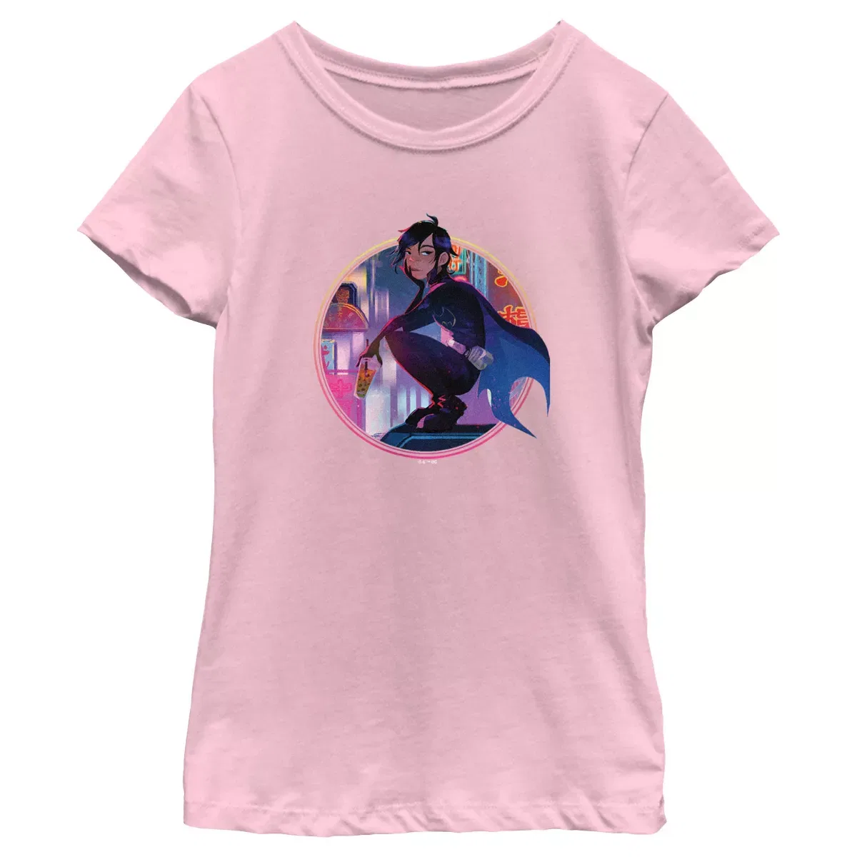 Детская футболка с принтом Batgirl City Crouch DC Comics, Light Pink