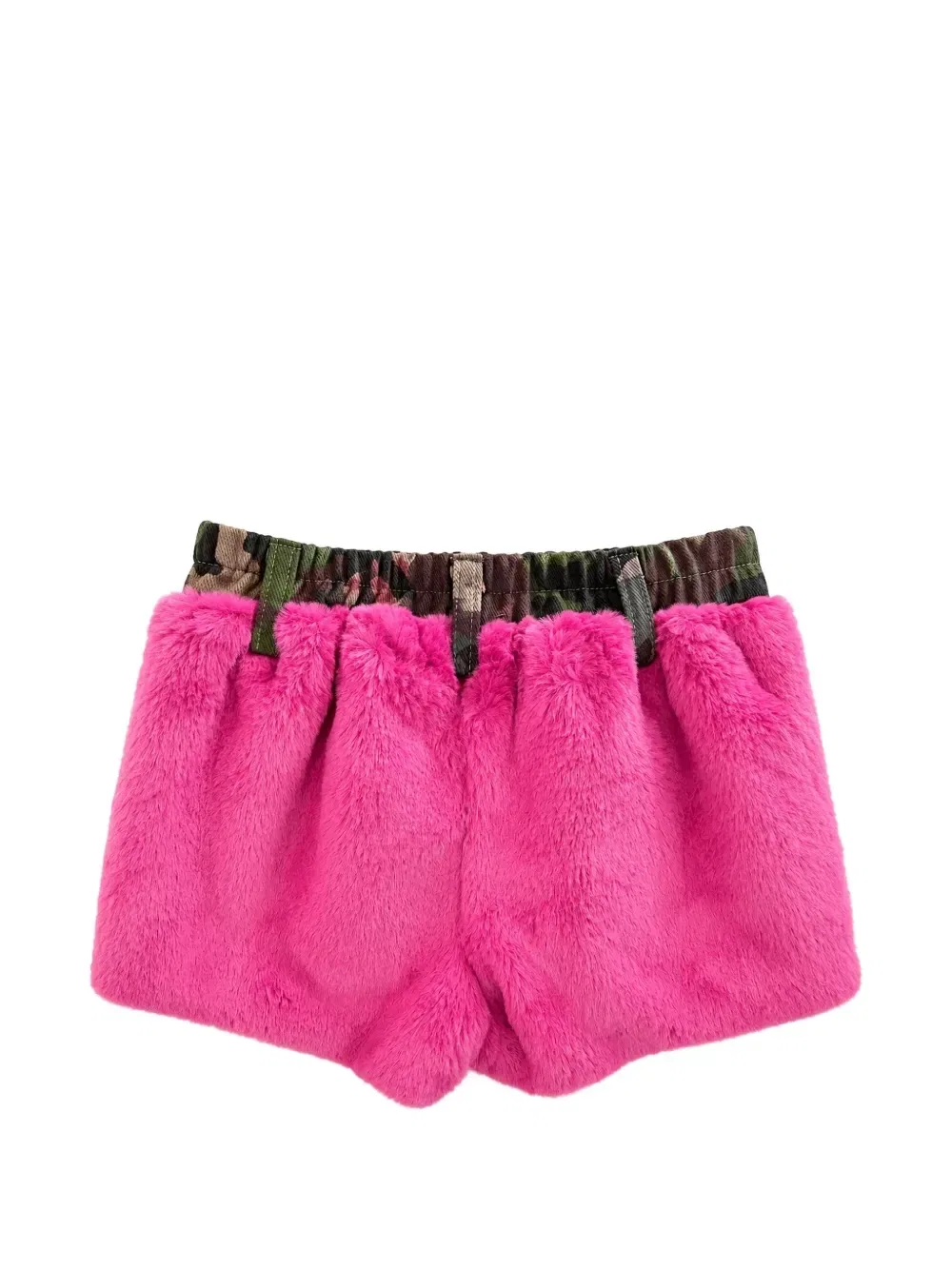 Камуфляжные шорты из искусственного меха Miss Grant Kids, розовый — фото 2