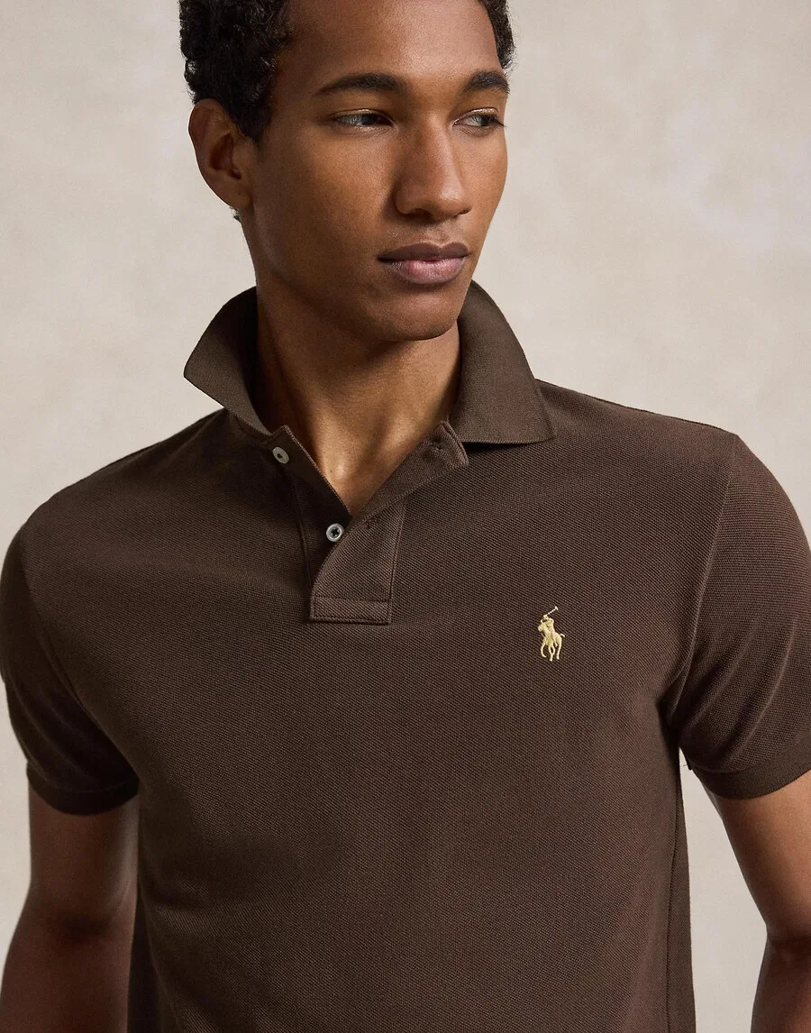 Футболка Polo Ralph Lauren стандартного кроя, коричневая — фото 3
