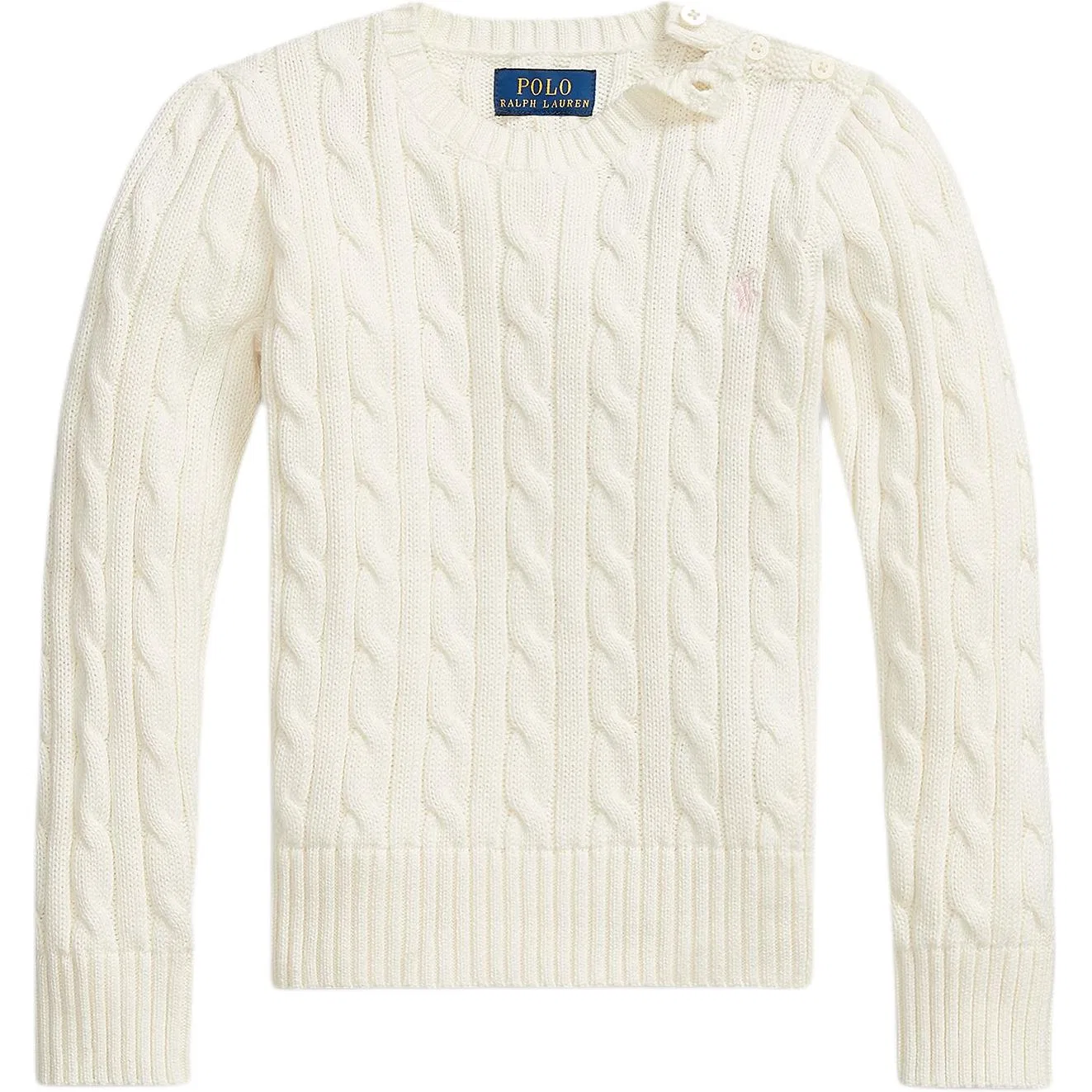 Детский свитер с принтом Polo Ralph Lauren, Warm White & Pink