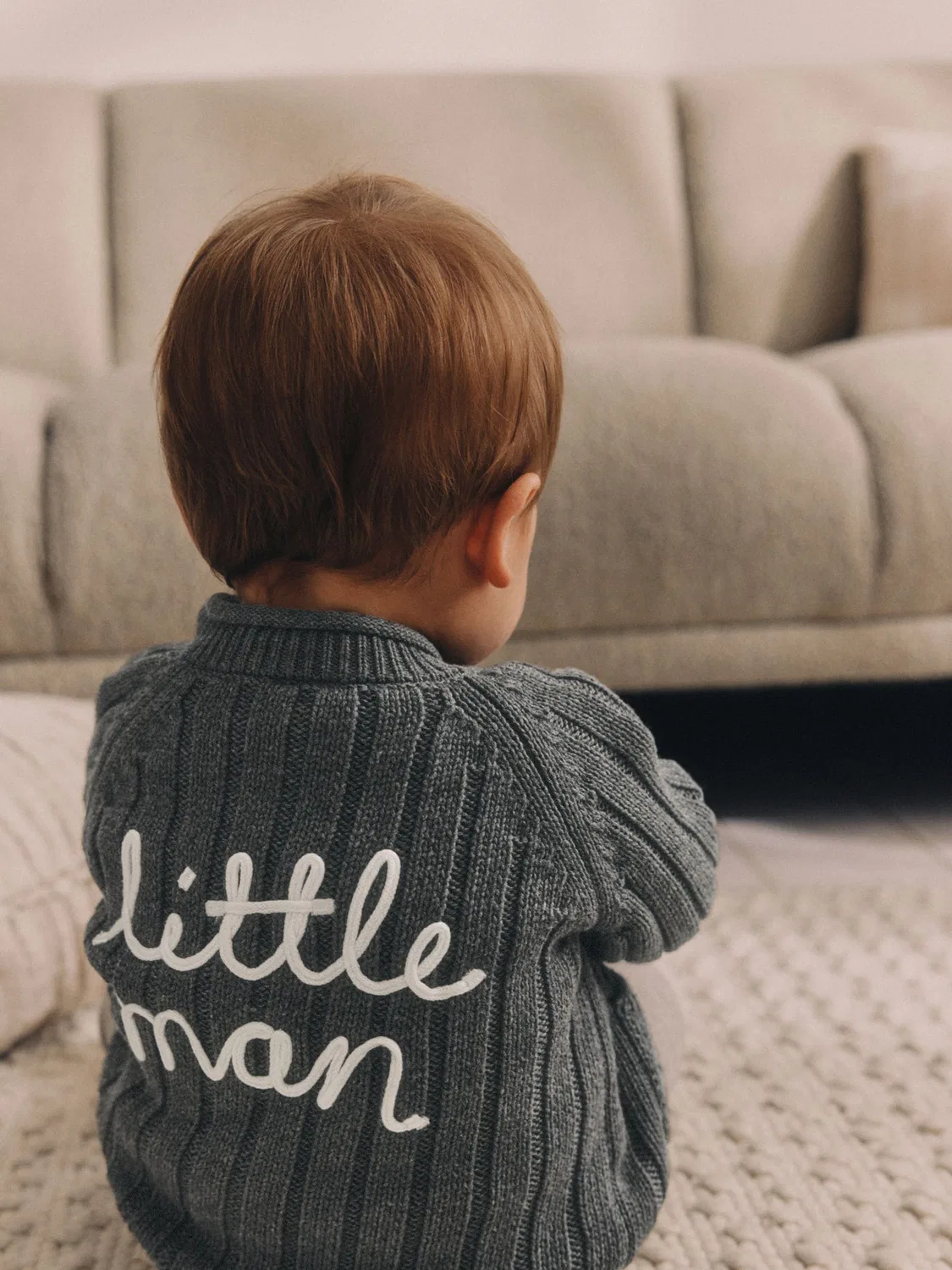 Кардиган хлопковый Little Man Next, серый